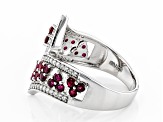 Lab Created Ruby And White Cubic Zirconia Rhodium Over Sterling Silver Ring 1.80ctw