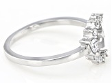 White Cubic Zirconia Rhodium Over Sterling Silver Celestial Ring 0.30ctw