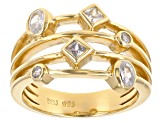 White Cubic Zirconia 18K Yellow Gold Over Sterling Silver Ring 0.85ctw