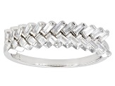 White Cubic Zirconia Rhodium Over Sterling Silver Ring 0.99ctw