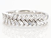 White Cubic Zirconia Rhodium Over Sterling Silver Ring 0.99ctw