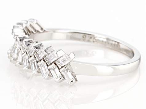 White Cubic Zirconia Rhodium Over Sterling Silver Ring 0.99ctw
