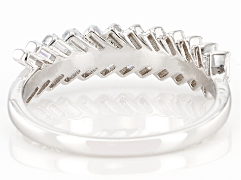 White Cubic Zirconia Rhodium Over Sterling Silver Ring 0.99ctw