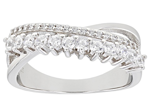 White Cubic Zirconia Rhodium Over Sterling Silver Ring 1.00ctw