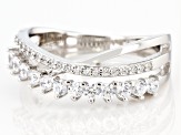 White Cubic Zirconia Rhodium Over Sterling Silver Ring 1.00ctw