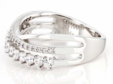 White Cubic Zirconia Rhodium Over Sterling Silver Ring 1.00ctw