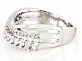 White Cubic Zirconia Rhodium Over Sterling Silver Ring 1.00ctw