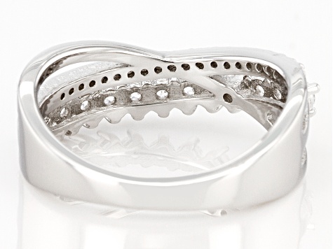 White Cubic Zirconia Rhodium Over Sterling Silver Ring 1.00ctw