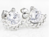 White Cubic Zirconia Rhodium Over Sterling Silver Earrings 4.62ctw