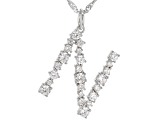 White Cubic Zirconia Rhodium Over Sterling Silver "N" Necklace 2.03ctw