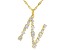 White Cubic Zirconia 18K Yellow Gold Over Sterling Silver "N" Necklace 2.03ctw