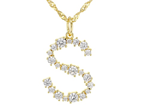 White Cubic Zirconia 18K Yellow Gold Over Sterling Silver 