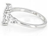 White Cubic Zirconia Rhodium Over Sterling Silver Cross Ring 1.25ctw