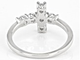 White Cubic Zirconia Rhodium Over Sterling Silver Cross Ring 1.25ctw