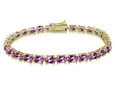 Pink Cubic Zirconia 18k Yellow Gold Over Sterling Silver Tennis Pink Cubic Zirconia 18k Yellow Gold Over Sterling Silver Tennis Bracelet 26 10ctw