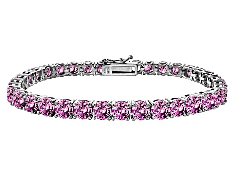 Pink Cubic Zirconia Sterling Silver Tennis Bracelet 33 30ctw Pink Cubic Zirconia Sterling Silver Tennis Bracelet 33 30ctw