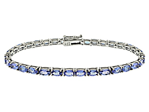 Blue Cubic Zirconia Sterling Silver Tennis Bracelet 15 75ctw Blue Cubic Zirconia Sterling Silver Tennis Bracelet 15 75ctw