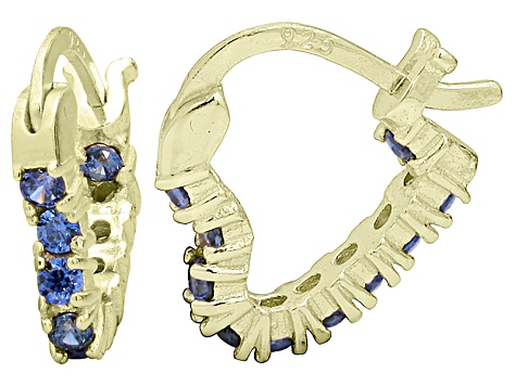 Bella Luce 1 20ctw Tanzanite Simulant 18k Over Silver Heart Shape Bella Luce 1 20ctw Tanzanite Simulant 18k Over Silver Heart Shape Hoop Earrings