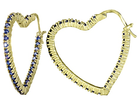 Bella Luce 4 08ctw Tanzanite Simulant 18k Over Silver Heart Shape Bella Luce 4 08ctw Tanzanite Simulant 18k Over Silver Heart Shape Hoop Earrings