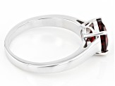 Red Round Garnet Rhodium Over Sterling Silver Solitaire January Birthstone Ring 2.04ct