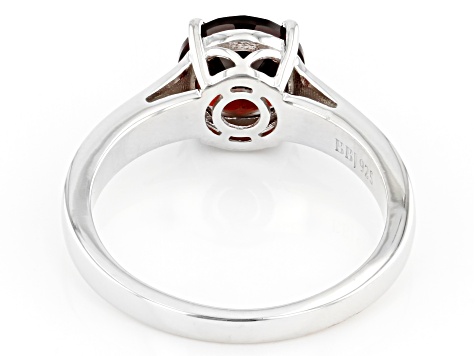 Red Round Vermelho Garnet(TM) Rhodium Over Sterling Silver Solitaire January Birthstone Ring 2.04ct