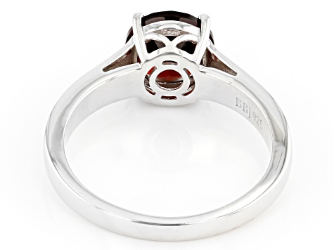 Red Round Garnet Rhodium Over Sterling Silver Solitaire January Birthstone Ring 2.04ct