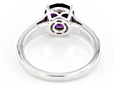 Purple African Amethyst  Rhodium Over Sterling Silver Solitaire February Birthstone Ring 1.53ct