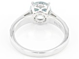 Blue Aquamarine Rhodium Over Sterling Silver Solitaire March Birthstone Ring 1.53ct