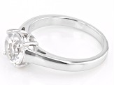 White Topaz Rhodium Over Sterling Silver Solitaire April Birthstone Ring 2.00ct