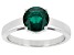 Green Lab Created Emerald Rhodium Over Sterling Silver Solitaire May Birthstone Ring 1.57ct