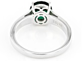 Green Lab Created Emerald Rhodium Over Sterling Silver Solitaire May Birthstone Ring 1.57ct