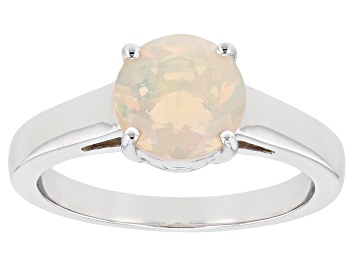 Picture of Multi Color Ethiopian Opal Rhodium Over Sterling Silver Solitaire October Birthstone Ring 0.94ct