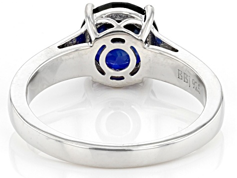 Blue Lab Created Sapphire Rhodium Over Sterling Silver Solitaire September Birthstone Ring 1.87ct