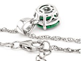 Green Lab Created Emerald Rhodium Over Sterling Silver May Birthstone Pendant With Chain 1.57ct
