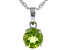 Green Manchurian Peridot™ Rhodium Over Sterling Silver August Birthstone Pendant With Chain 1.70ct