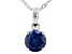 Blue Lab Sapphire Rhodium Over Sterling Silver September Birthstone Pendant With Chain 1.87ct