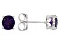 Purple African Amethyst Rhodium Over Sterling Silver February Birthstone Stud Earrings 1.27ctw