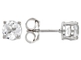 White Topaz Rhodium Over Sterling Silver April Birthstone Stud Earrings 1.70ctw