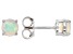 Multicolor Ethiopian Opal Rhodium Over Sterling Silver October Birthstone Stud Earrings 0.68ctw