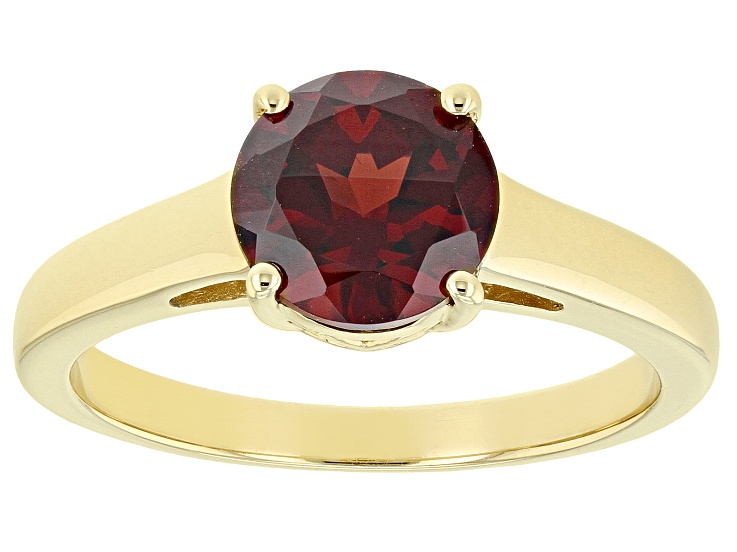 Red Garnet 18k Yellow Gold Over Sterling Silver January Birthstone Ring 2.15ct