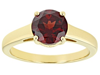 Red Garnet 18k Yellow Gold Over Sterling Silver January Birthstone Ring 2.15ct