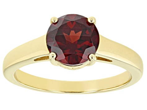 Red Garnet 18k Yellow Gold Over Sterling Silver January Birthstone Ring 2.15ct