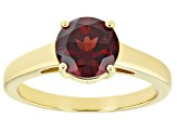 Red Garnet 18k Yellow Gold Over Sterling Silver January Birthstone Ring 2.15ct