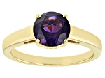 Purple African Amethyst 18k Yellow Gold Over Sterling Silver February Birthstone Ring 1.75ct