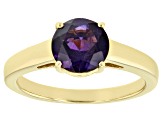 Purple African Amethyst 18k Yellow Gold Over Sterling Silver February Birthstone Ring 1.75ct