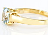 Blue Aquamarine 18k Yellow Gold Over Sterling Silver March Birthstone Ring 1.53ctw
