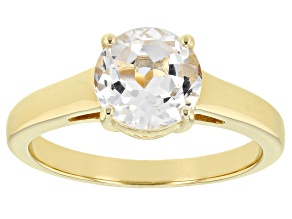 White Topaz 18k Yellow Gold Over Sterling Silver April Birthstone Ring 2.37ct