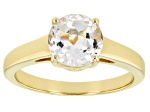 White Topaz 18k Yellow Gold Over Sterling Silver April Birthstone Ring 2.37ct