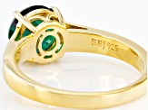 Green Lab Created Emerald 18k Yellow Gold Over Sterling Silver May Birthstone Ring 1.57ct