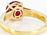 Red Lab Created Ruby 18k Yellow Gold Over Sterling Silver July Birthstone Ring 2.06ct